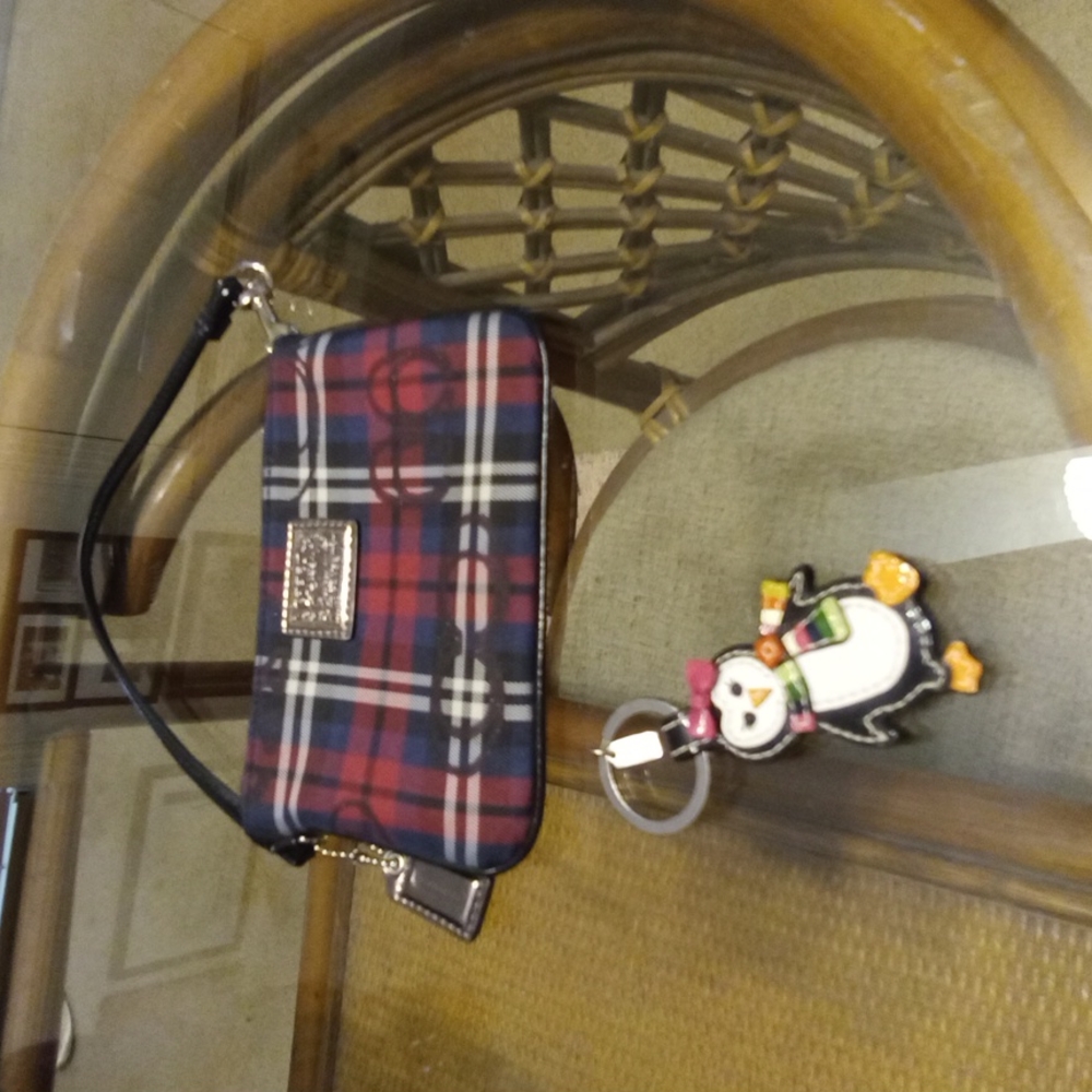 Coach Wristlet and Penguin Keychain